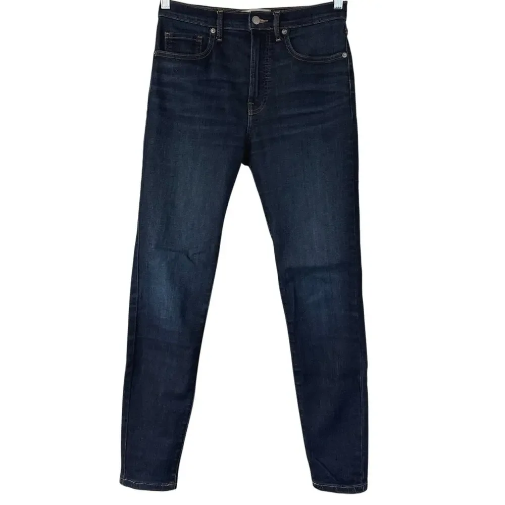EVERLANE The High Rise Skinny Jean Deep Indigo Womens Size 28 Ankle - Picture 2 of 9